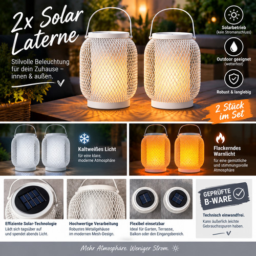 Solar laterne weiß led - solar,