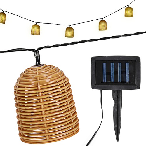 Solar led lichterkette rattan - solar,