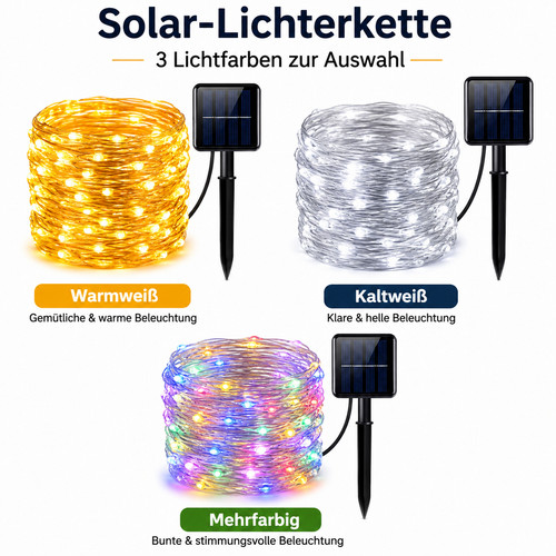 Solar led lichterkette - solar, 7-32m